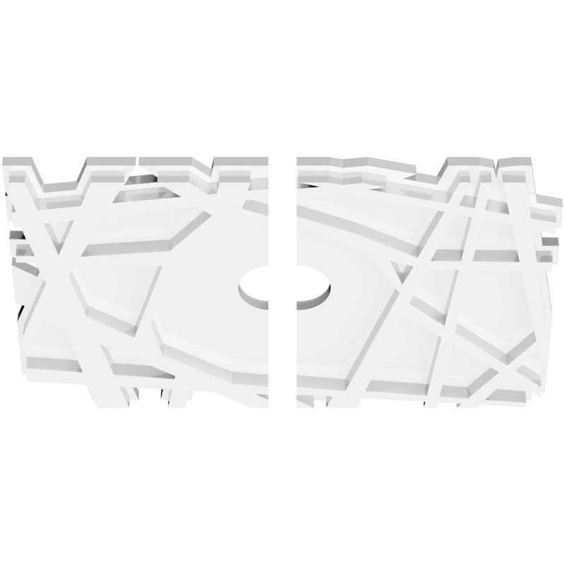 Médaillon de plafond contemporain en PVC Novo, H 1 po x l 26 po x P 17,38 po