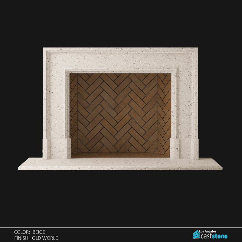 Lotus Fireplace Surround, Beige Old World
