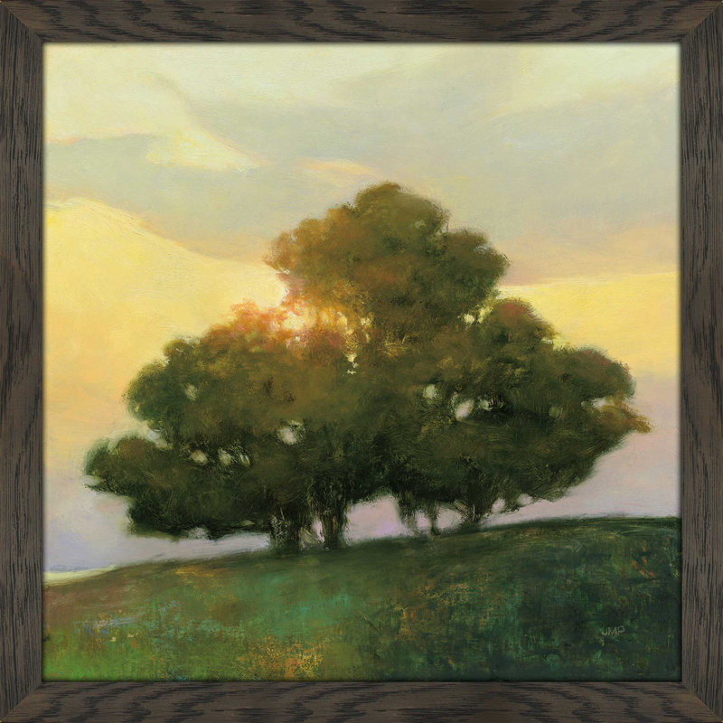 « épices tree », reproduction sur toile en vert, H 21,5 po x l 21,5 po x P 0,75 po, Cadre chocolat patiné