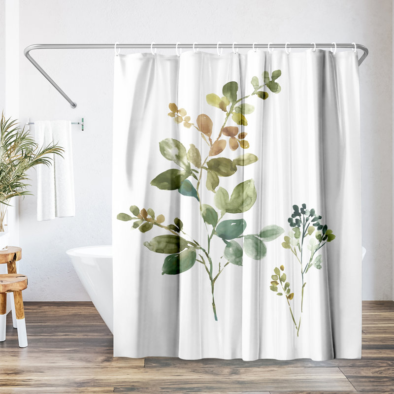 Strayer Polyester Floral Shower Curtain
