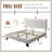 Full Upholstered Bed Frame with Headboard, Button Tufted Linen Bed Base, Platform Bed with Wood Slat, Heavy Duty, Easy Assembly, No Box Spring Needed, White-1760463007-1760463001