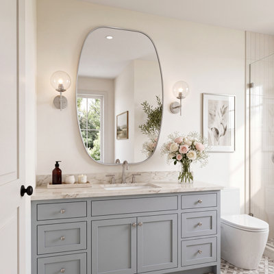 Metal Oval Wall Mirror