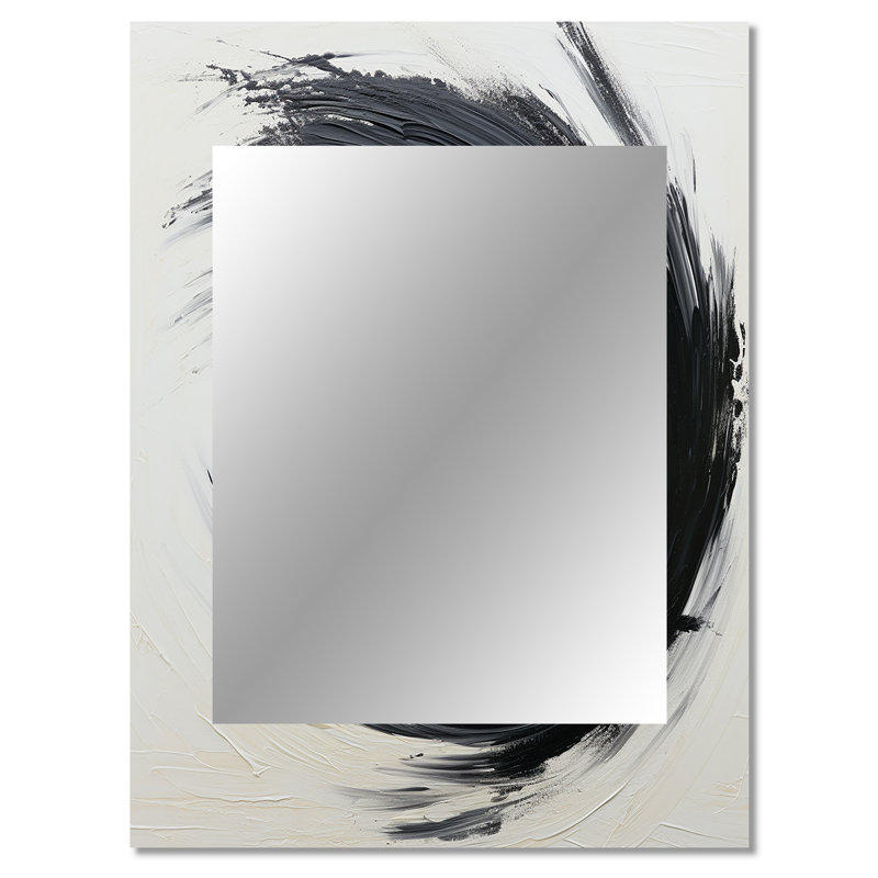 Essentiel d'être noir et blanc abstrait I - peinture murale abstraite, miroir décoratif noir, impression d'art en métal