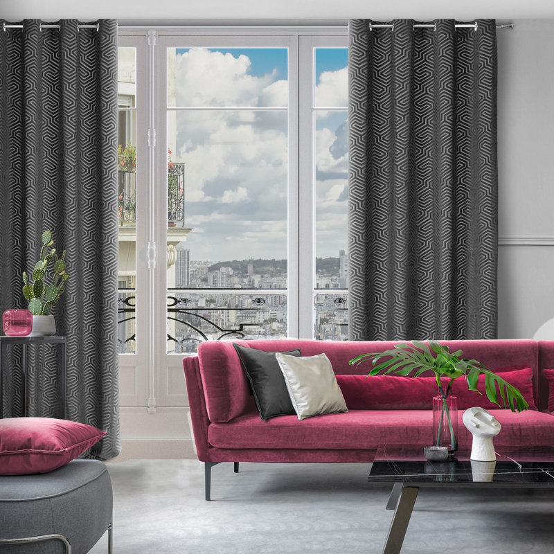 Apolla Blackout Curtains Single Panel, Black