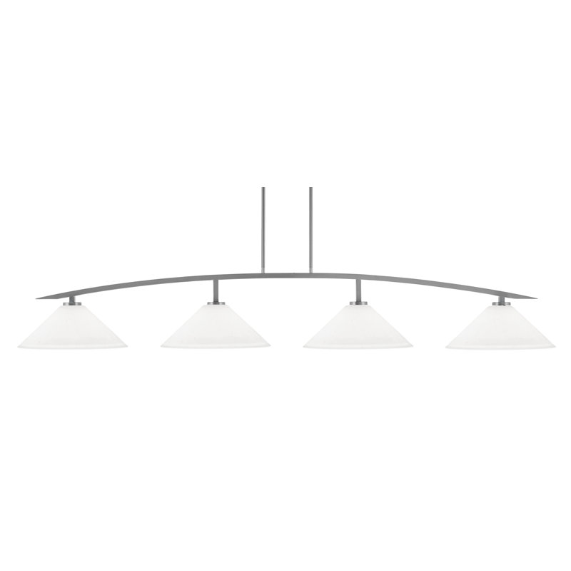 Barre d'éclairage 4 lumières kurve au fini graphite avec verre de 16 po, Blanc