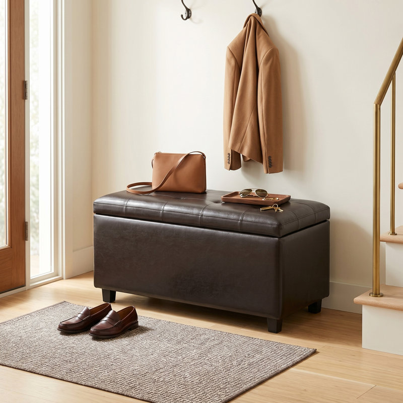 Banc repose-pieds avec rangement caché Cosmopolitan, Brun