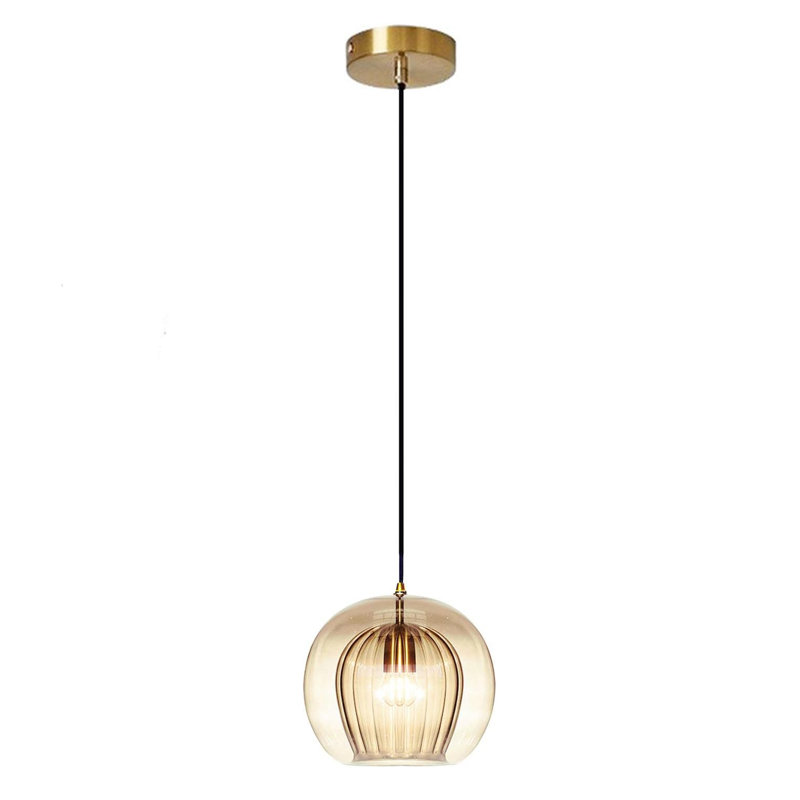 Glass Amber Pendant Light Kitchen Island Lighting