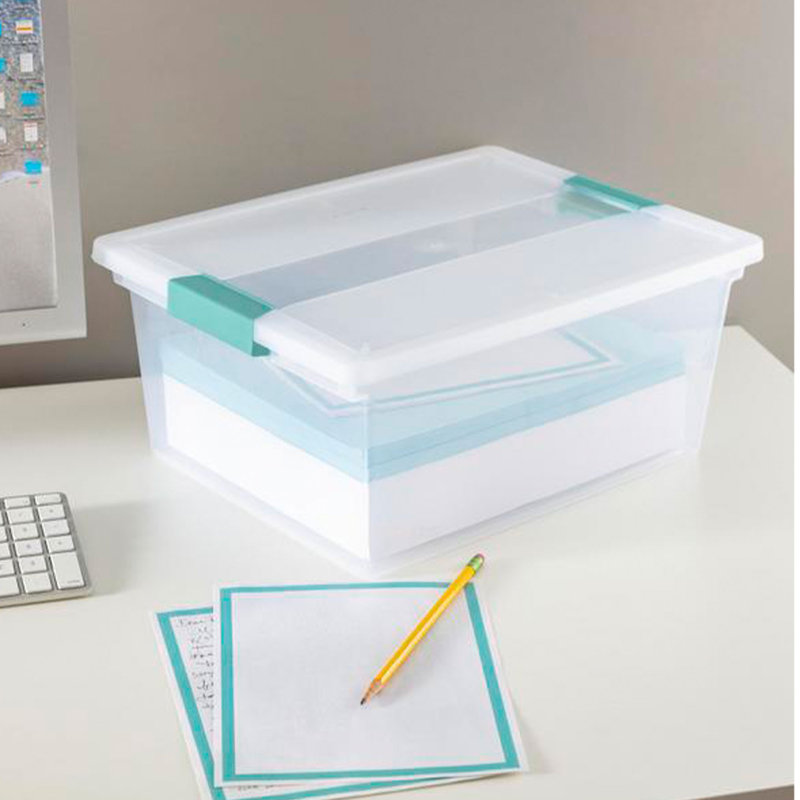 Bac de rangement en plastique empilable avec couvercle transparent Sterilite, 32
