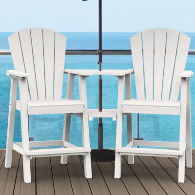 2-Person 26'' Outdoor Tall Adirondack Chairs With Table