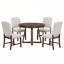 Ensemble de salle à manger 5 pièces avec table ronde, rallonge de 16 po et 4 chaises rembourrées-130147586