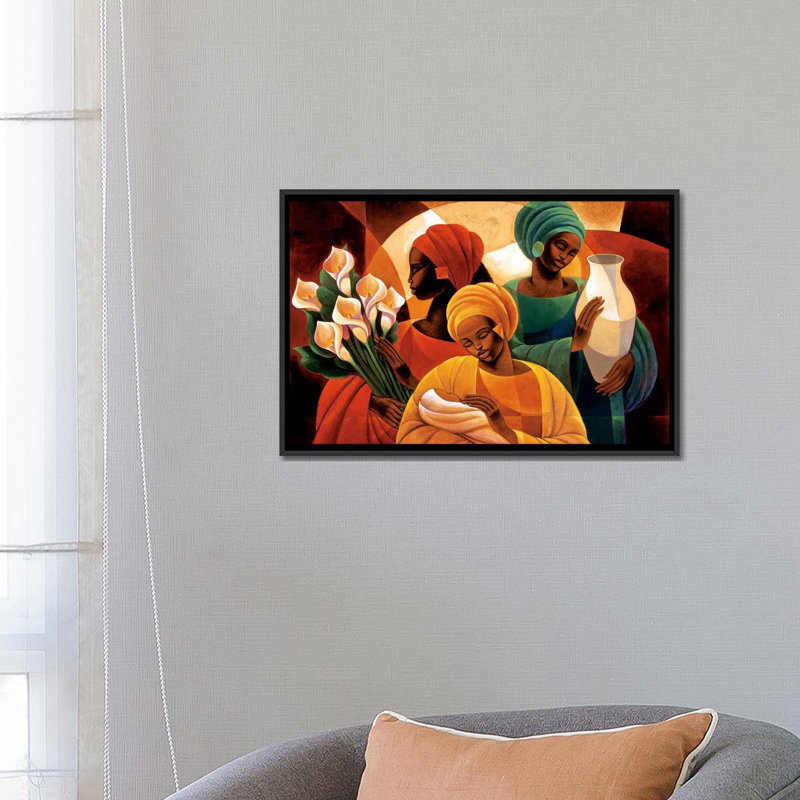 «Caress», reproduction d'impression sur toile, H 18 po x l 26 po x P 1,5 po, Toile avec cadre flottant noir, Pas de tapis