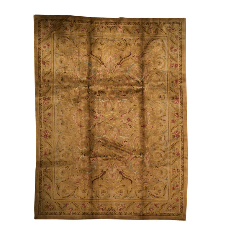 Tapis vert noué à la main de haute qualité