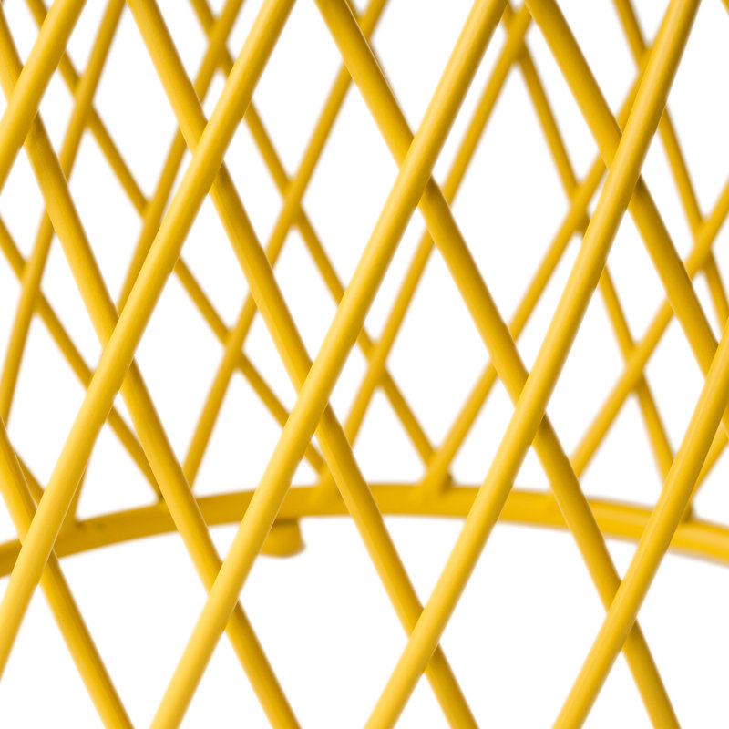 Modern Matte Yellow Iron Side Table, Touch, 20.13"X20.13"X17.58", 20 Lbs Capacity Limit Stylish Table With Design - Yellow, Weight