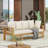 Daybed Sofa Chair, Outdoor Extendable Acacia Wood 3-Seater Sofa, Upholstered Cushion Couch,, Spacious Seating Lounge Chair-1648954099