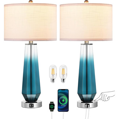 Ensemble de 2 lampes de table en verre Modern
