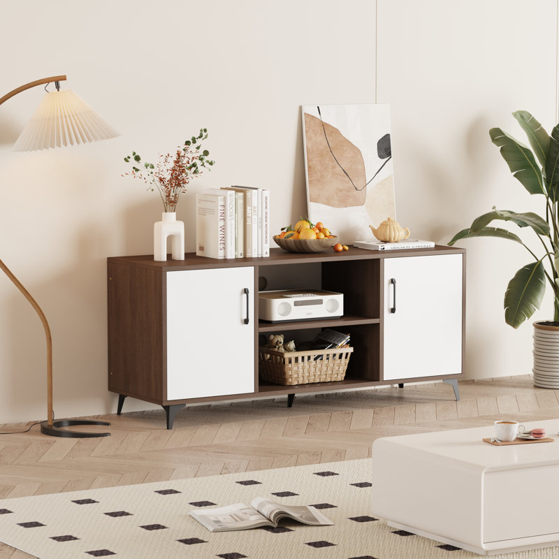 Console for TVs up to 55", Walnut&white