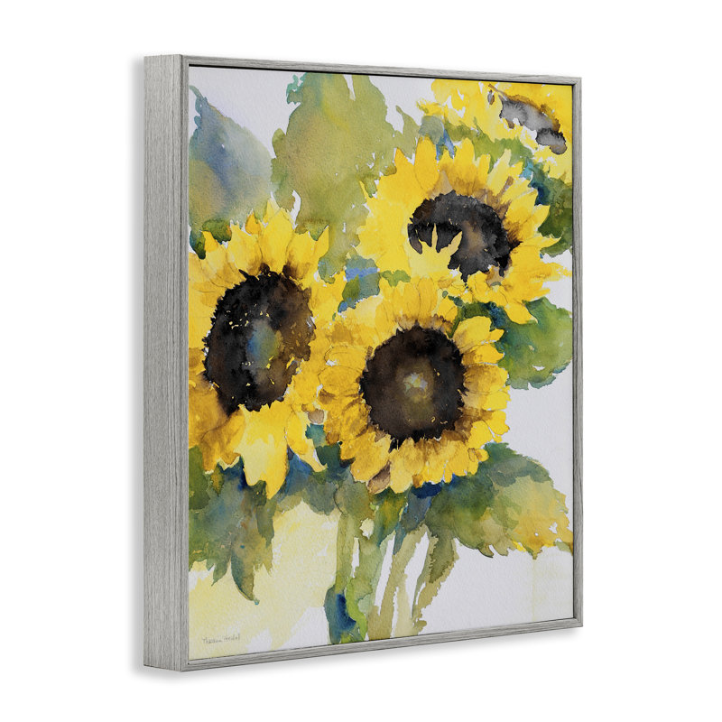 «Blooming Sunflower Bundle», art de la giclée encadrée par Theresa Heidel, Estampe numérique Farmhouse, H 14 po x l 11 po