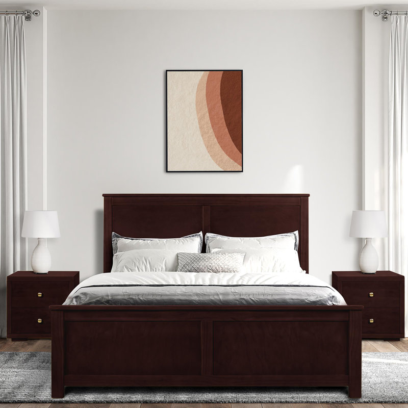 Winston Platform Bed with Paneled Headboard and Footboard, King, Espresso
