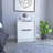 Kaia Nightstand , End Table, Side Table Two Drawers, Metal Handle -White-818052281