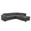 Canapé modulaire moderne en L de 105 po avec lit escamotable et espace de rangement pour repose-pieds, méridienne droite, canapé-lit convertible-844253502