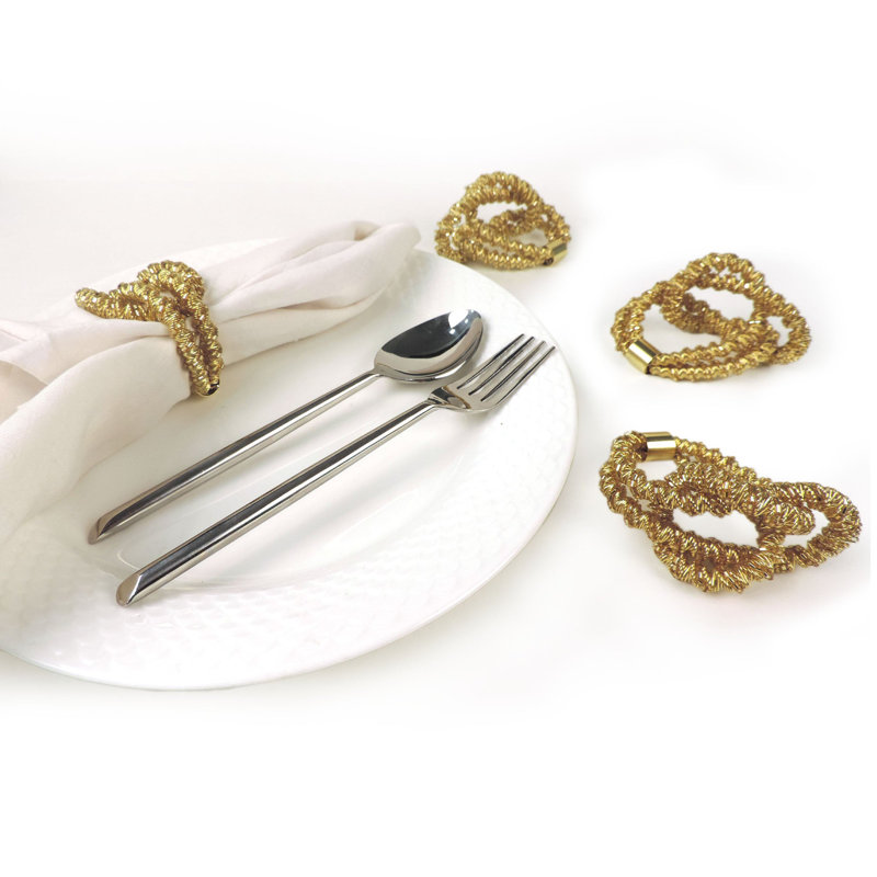 Polished Iron Napkin Ring, Gold