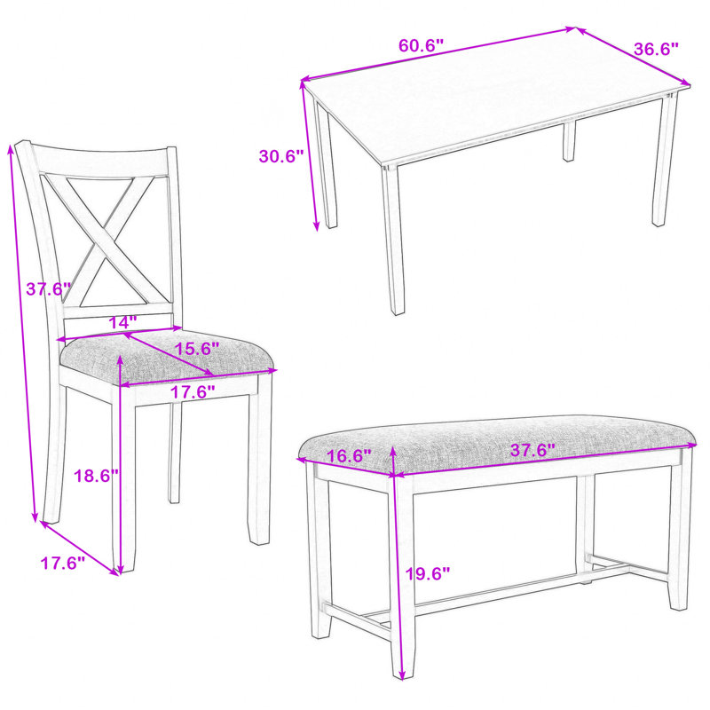 Ensemble repas pour 6 personnes Deshana, Espresso