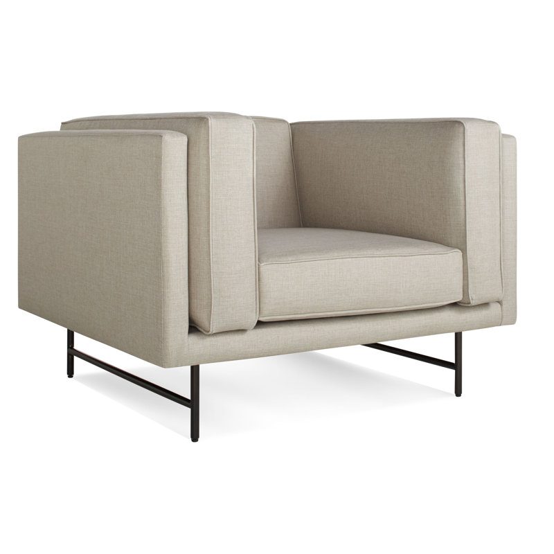 Bank Club Chair, Black, Vern Grey