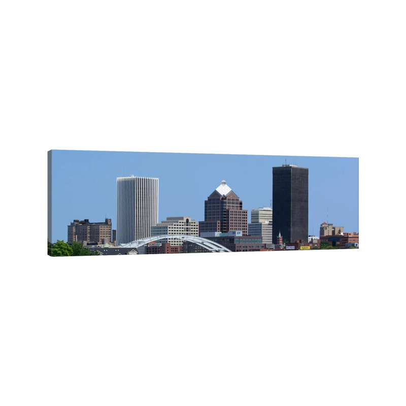Rochester Skyline Cityscape - Wrapped Canvas Panoramic Print, 121.92 cm H x 40.64 cm W x 1.91 cm D