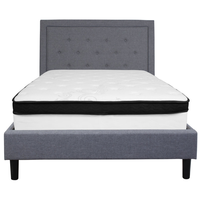 Matelas à ressorts ensachés Aluino, Double, Gris clair