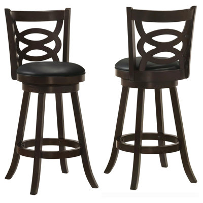 Cappuccino Swivel Bar Height Stool (Set Of 2)