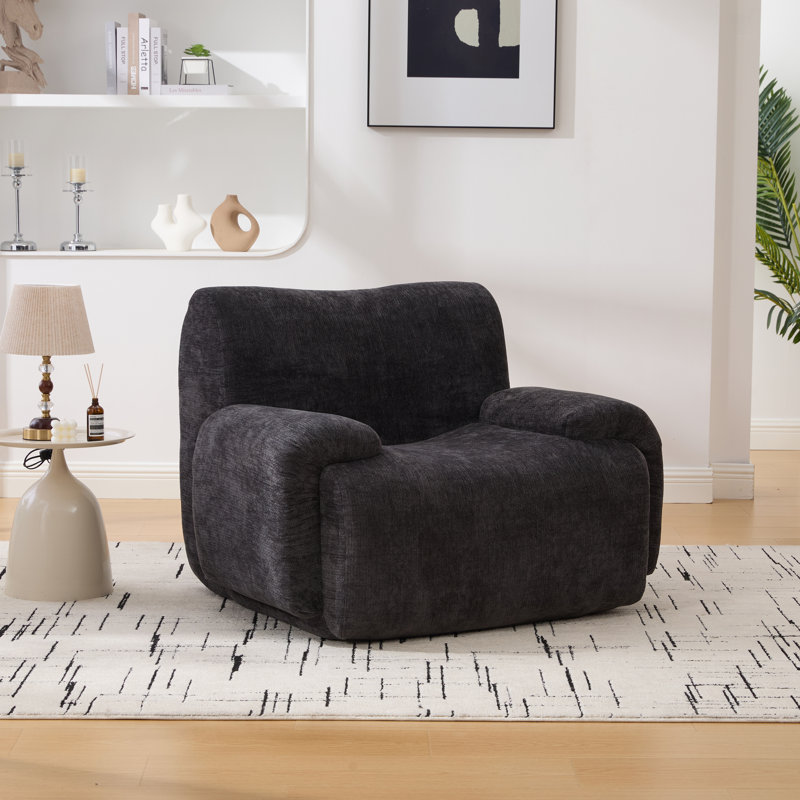Fauteuil rembourré éponge rembourré éponge 42,11 po, Noir