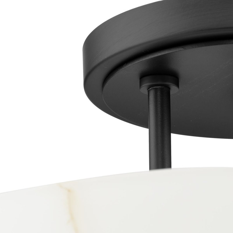 Plafonnier semi-encastré trois lumières de luxe moderne, Noir mat