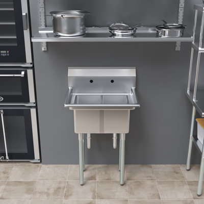 20 in. x 26 in. Stainless Steel Two Compartment Sink With 10 in. x 14 in. x 10 in. Bowls