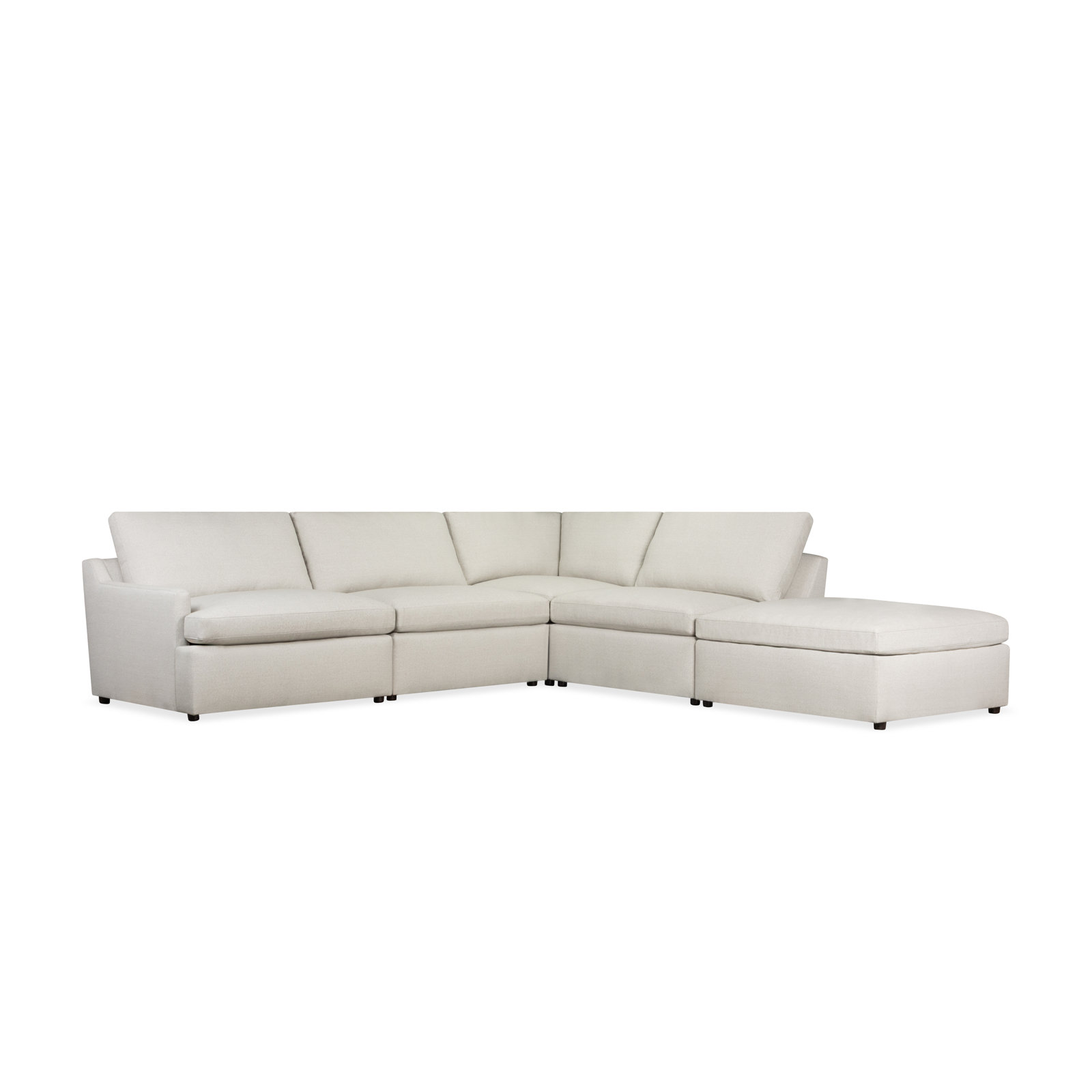 Essex Chaise Sectional, Macarena Light Gray Basketweave Fabric, Right Hand Facing