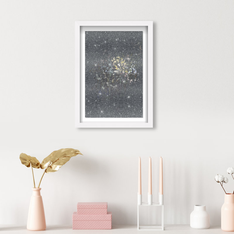 Midnight Flowers Print by Oliver Gal, 11.5"H x 16.5"W, White Shadowbox