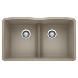 Diamond SILGRANIT 32" L X 19.25'' W Double Bowl Undermount Kitchen Sink with Low Divide