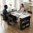 Foldable Dining Table With Hidden Casters&Multi-Port Power Socket - Versatile Kitchen Island Solution