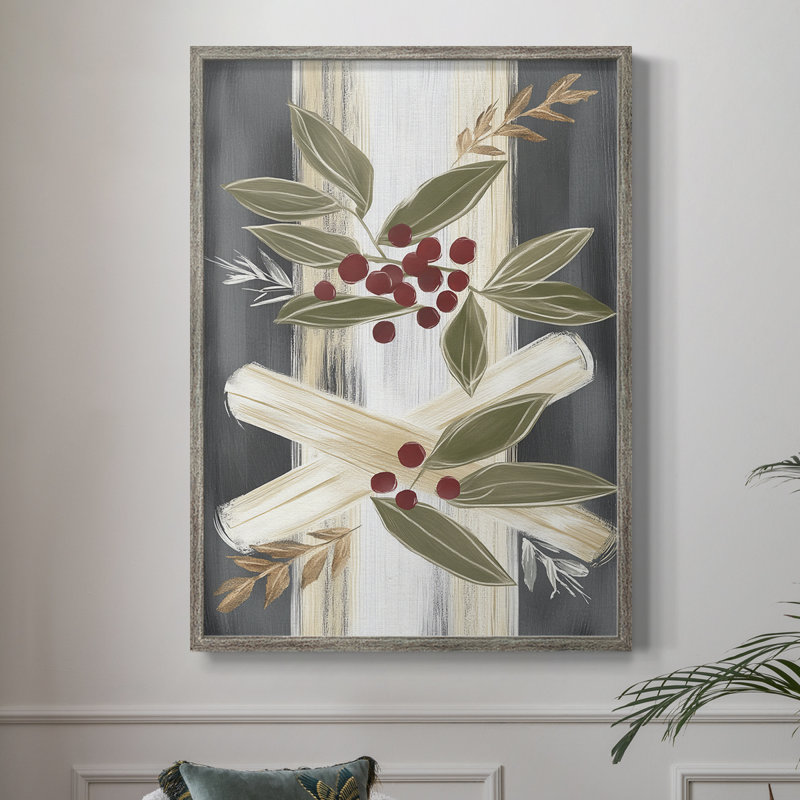 «Christmas Holiday Art», reproduction encadrée en bois massif, H 11 po x l 9 po