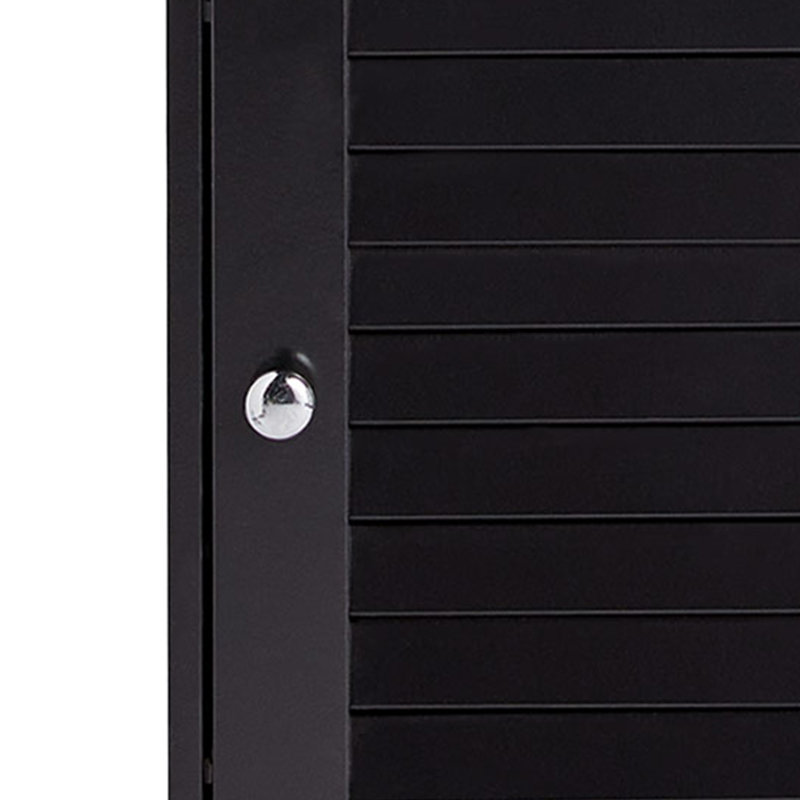 Canterbury Black Freestanding Tall Bathroom Cabinet, Black
