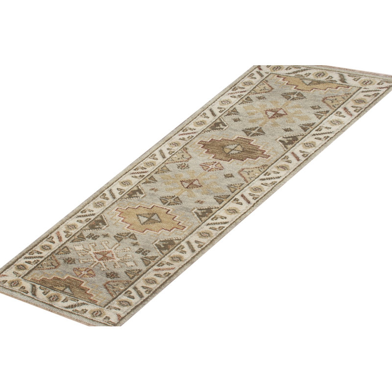 Cotton Oriental Area Rug in Gray