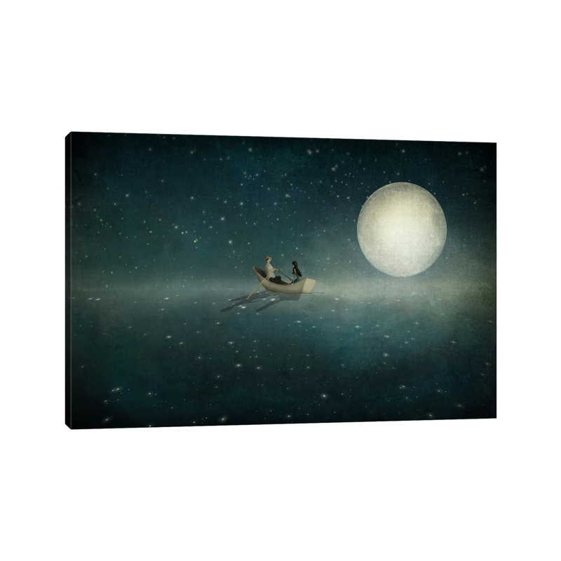 Moonlight by Majali - Wrapped Canvas Painting, 66.04 cm H x 45.72 cm W x 3.175 cm D