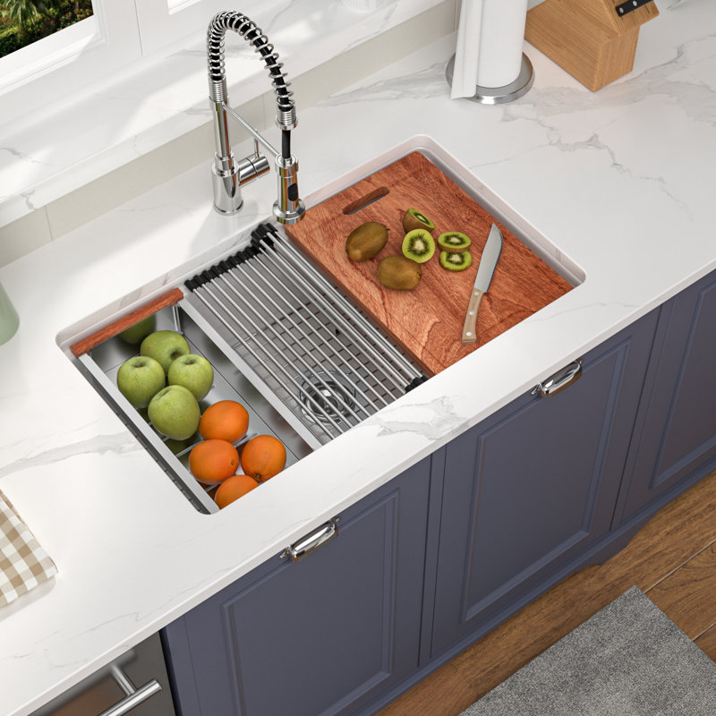Évier de cuisine encastré 33 po x l 33 po x l 10 po H