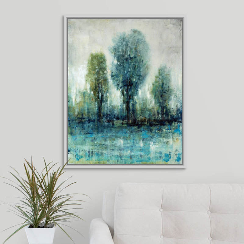 « arbor », peinture sur toile, H 31,7 po x l 25,7 po x p 1,75 po, Cadre flottant blanc