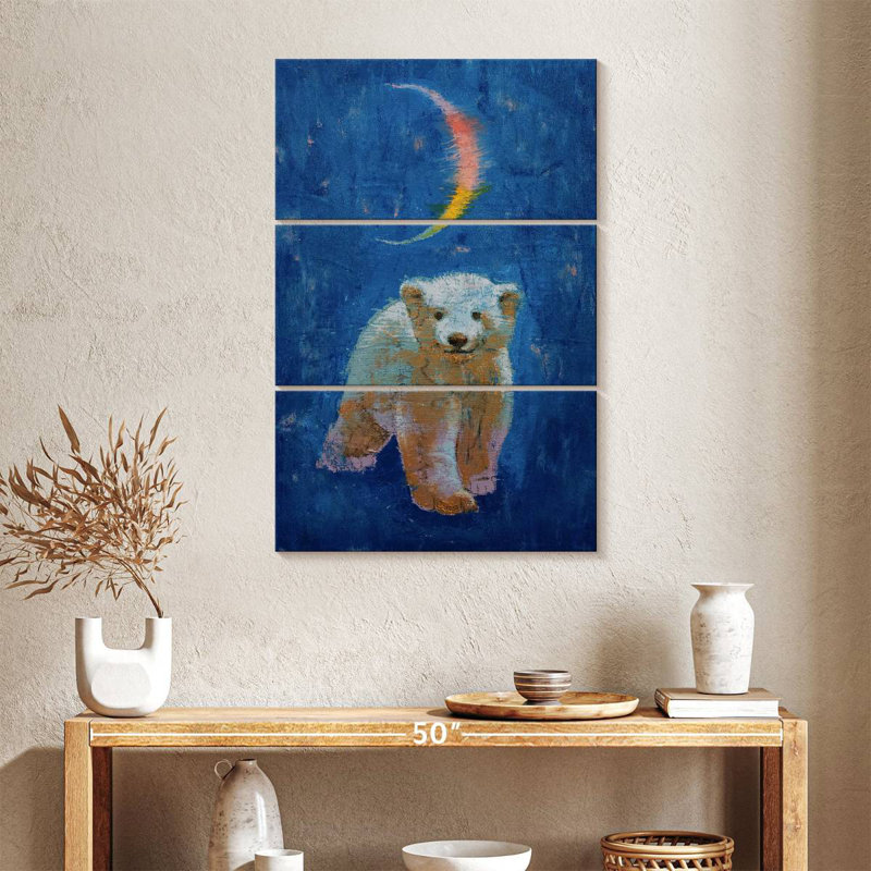Brampt Polar Bear Cub, 57" H x 36" W