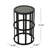 Patio Side Table With Grey Ceramic Tile Surface And Stable Iron Frame In Solid For Outdoor Use