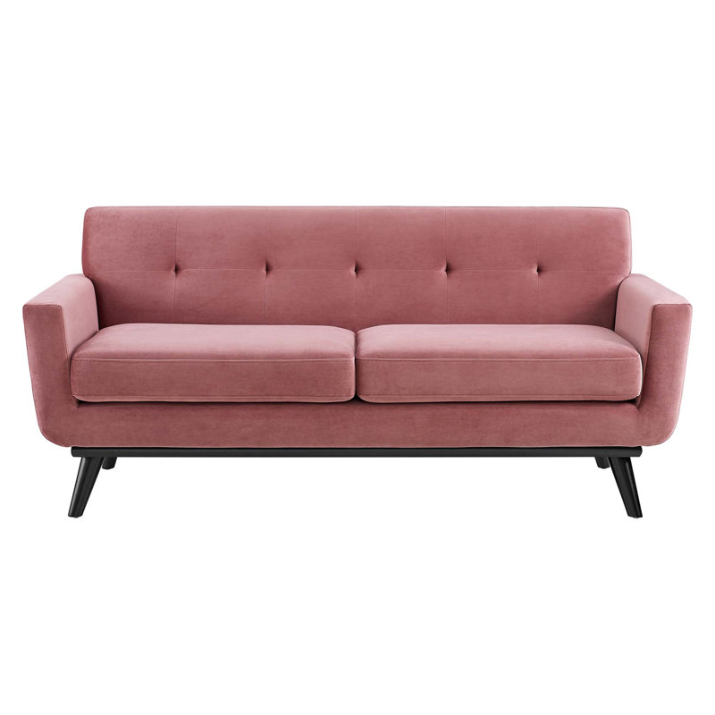 Modway Engage Performance Velvet Loveseat, Dusty Rose Velvet