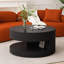 Table basse ronde de 31,5 po, table centrale moderne avec rangement, table basse à rayures verticales pour salon, chambre à coucher (noir)-797110370