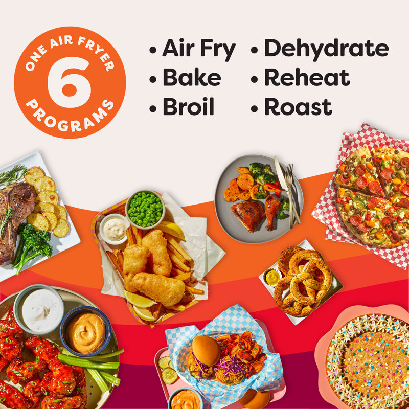 Instant Pot 4QT VORTEX 6-in-1 Mini Air Fryer,  Air fry, Bake, Roast, Broil, Dehydrate or Reheat, Rosewater, 4 Quarts