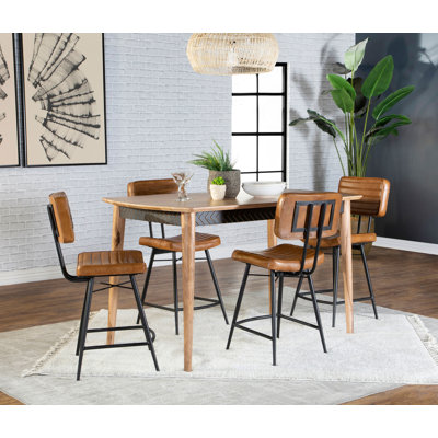 Lambright 5-piece Counter Dining Set Sheesham and Camel