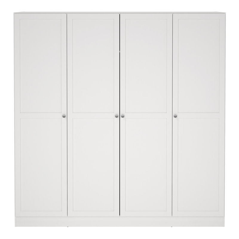 Bowery 4 Door Manufactured Wood Wardrobe, White